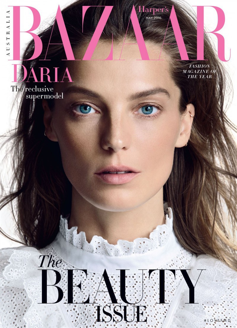 Daria Werbowy featured on the Harper\'s Bazaar Australia cover from May 2016