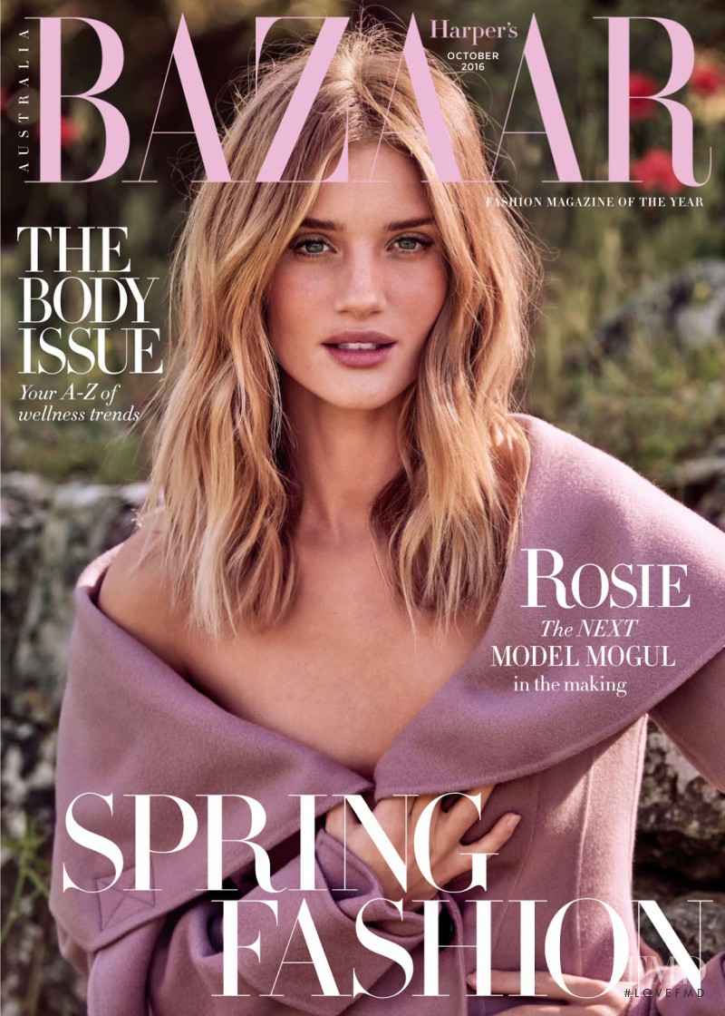 Rosie Huntington-Whiteley featured on the Harper\'s Bazaar Australia cover from October 2016