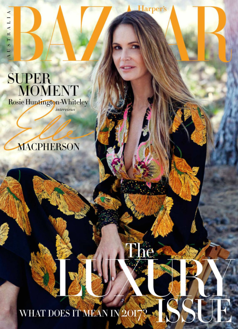 Elle Macpherson featured on the Harper\'s Bazaar Australia cover from June 2017