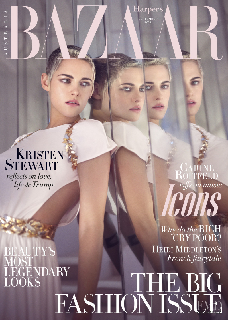 Kristen Stewart featured on the Harper\'s Bazaar Australia cover from September 2017