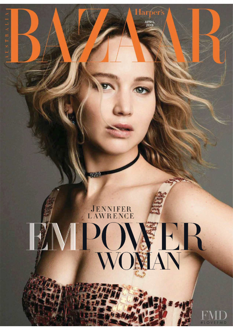 Jennifer Lawrence featured on the Harper\'s Bazaar Australia cover from April 2018