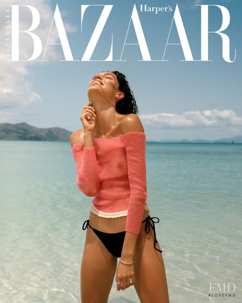 Charlee Fraser featured on the Harper\'s Bazaar Australia cover from December 2019