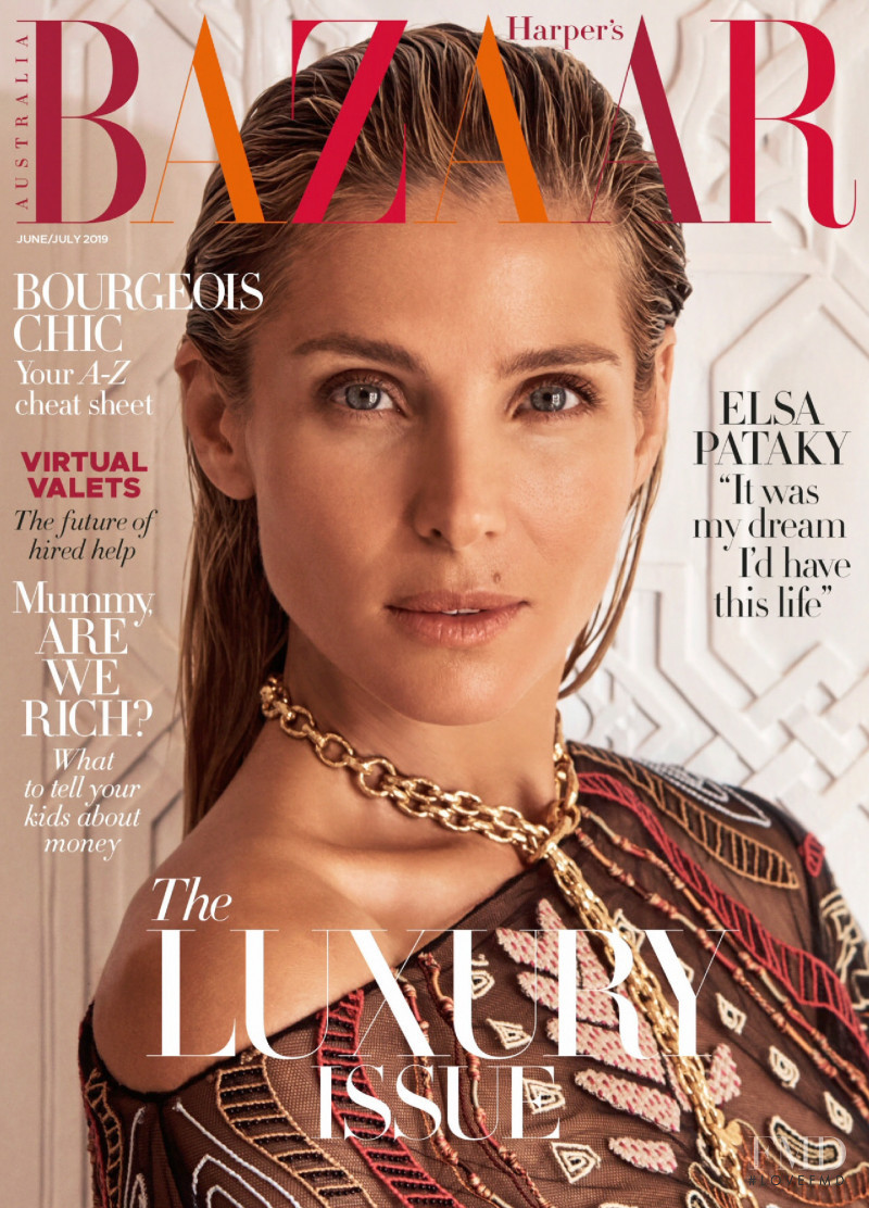Elsa Pataky featured on the Harper\'s Bazaar Australia cover from June 2019