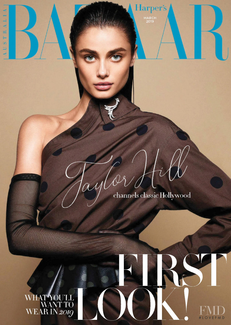 Taylor Hill featured on the Harper\'s Bazaar Australia cover from March 2019