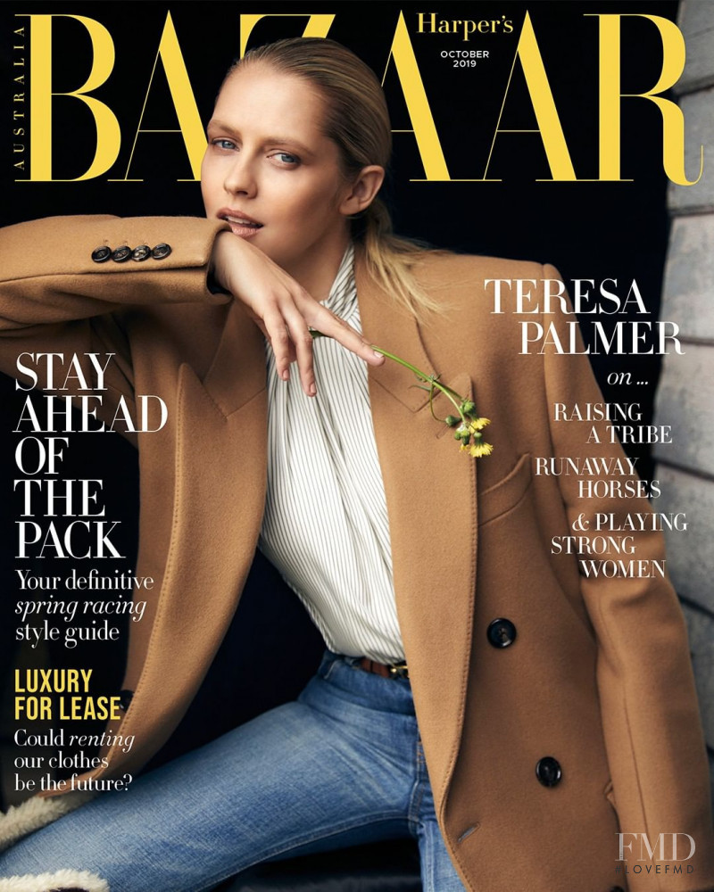 Teresa Palmer featured on the Harper\'s Bazaar Australia cover from October 2019