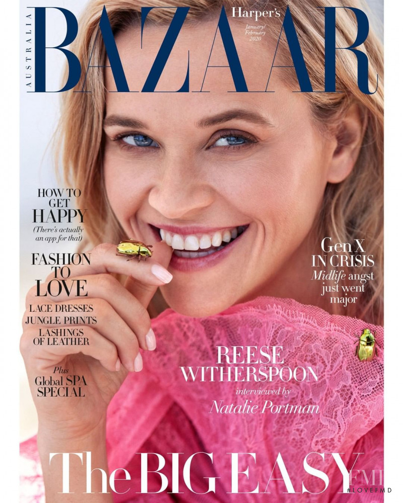 Reese Witherspoon featured on the Harper\'s Bazaar Australia cover from January 2020
