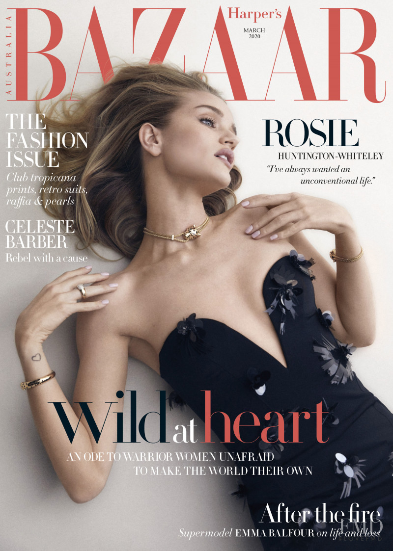 Rosie Huntington-Whiteley featured on the Harper\'s Bazaar Australia cover from March 2020