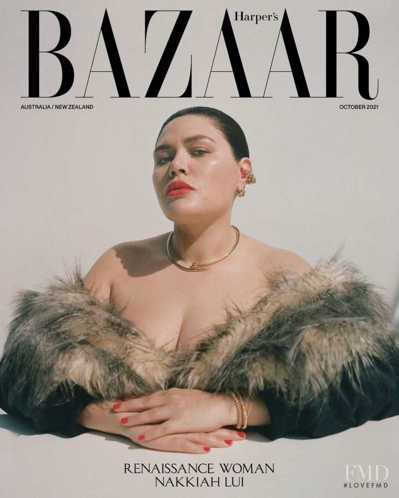 Nakkiah Lui  featured on the Harper\'s Bazaar Australia cover from October 2021