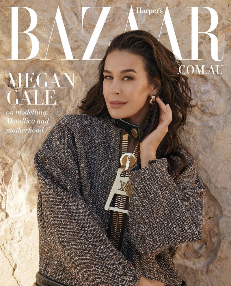 Megan Gale featured on the Harper\'s Bazaar Australia cover from August 2023