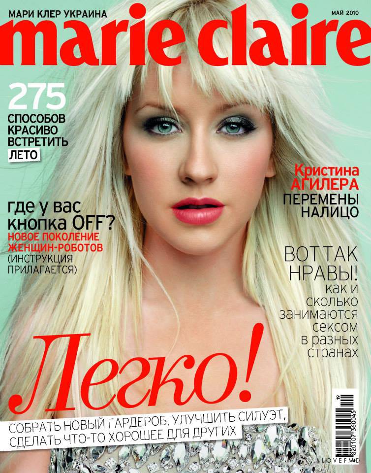 Christina Aguilera featured on the Marie Claire Ukraine cover from May 2010