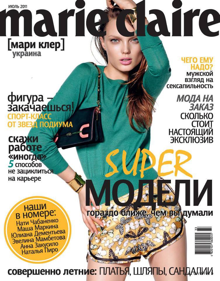 Natalia Chabanenko featured on the Marie Claire Ukraine cover from July 2011