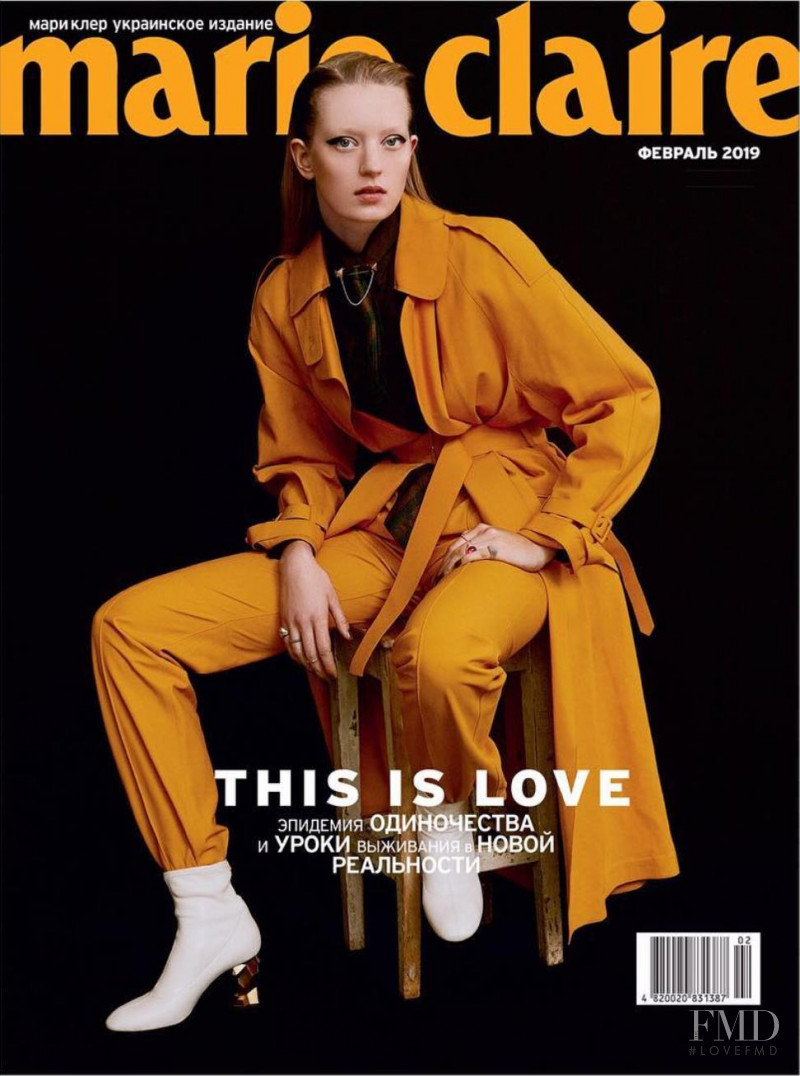 Marie Louwes featured on the Marie Claire Ukraine cover from February 2019