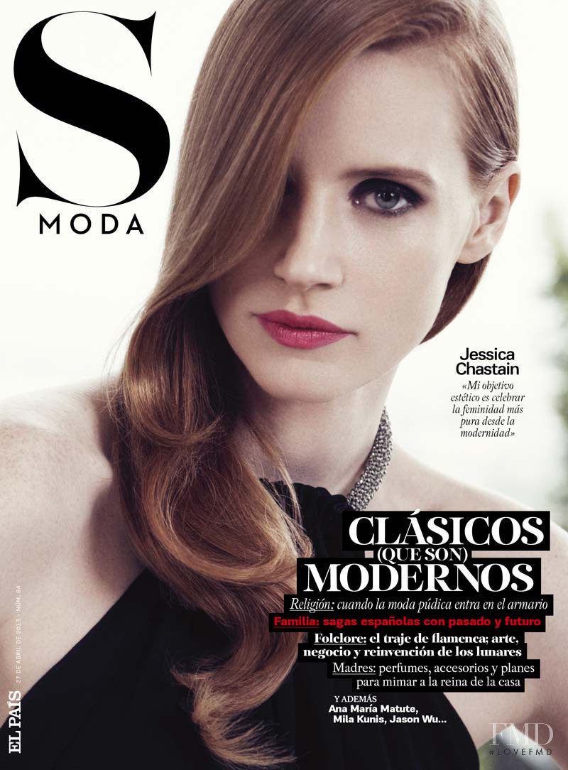 Jessica Chastain featured on the S Moda cover from April 2013