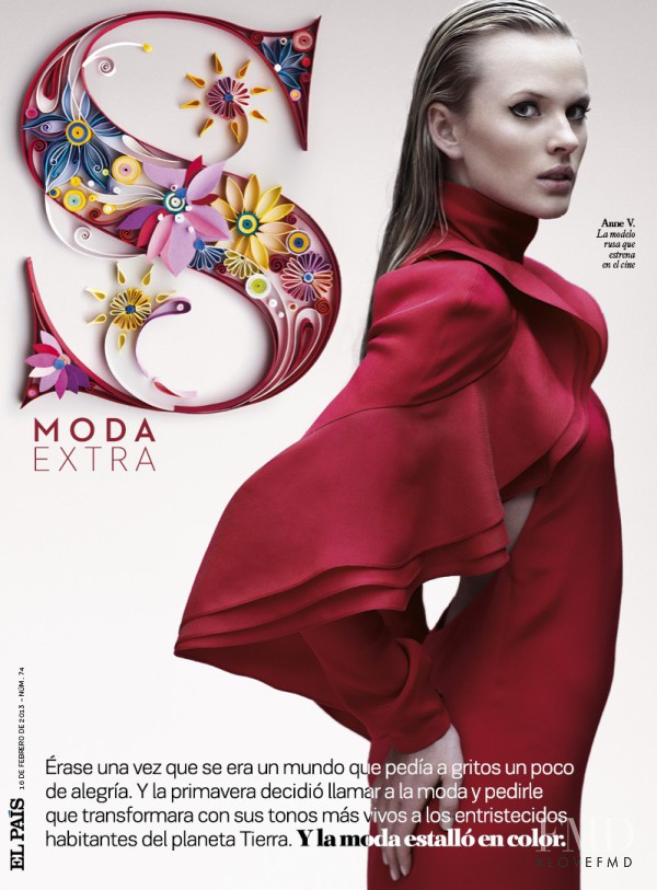 Anne Vyalitsyna featured on the S Moda cover from February 2013