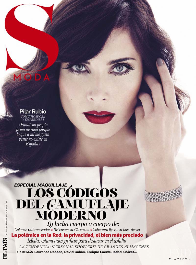 Pilar Rubio featured on the S Moda cover from March 2013