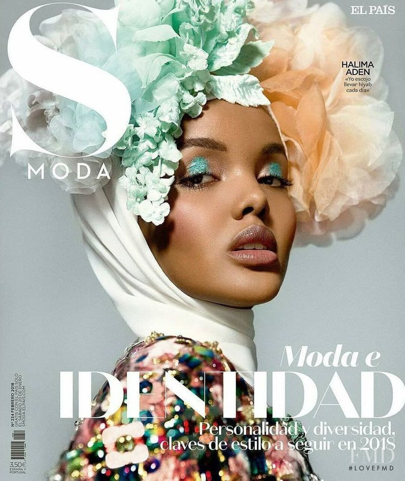 Halima Aden featured on the S Moda cover from February 2018