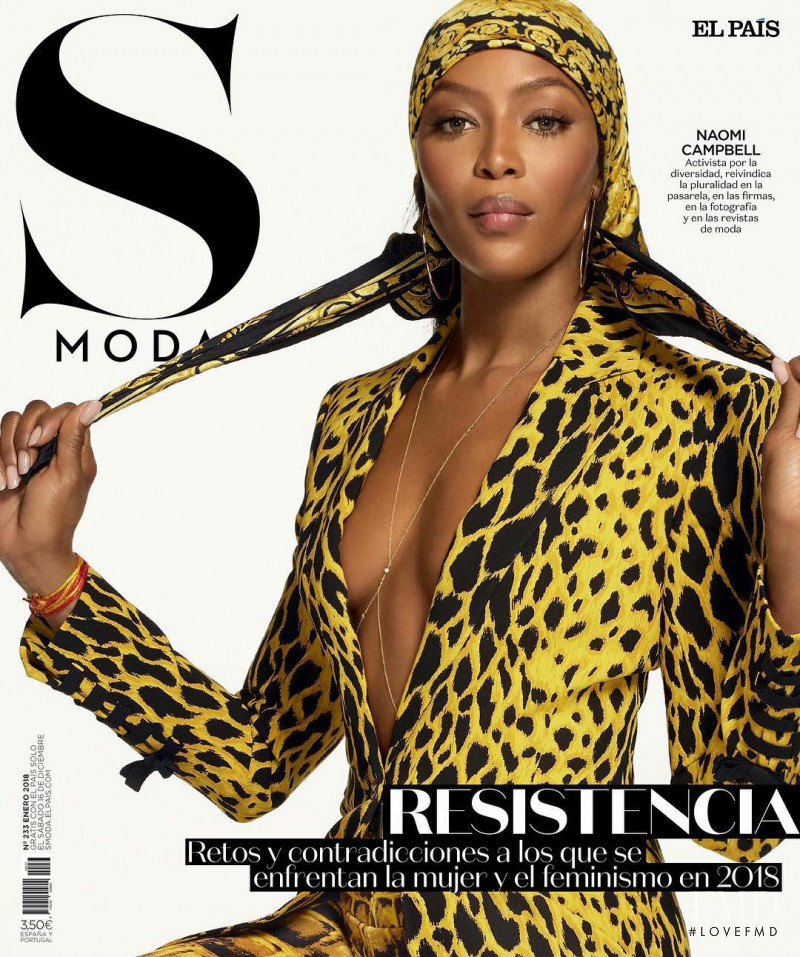 Naomi Campbell featured on the S Moda cover from January 2018