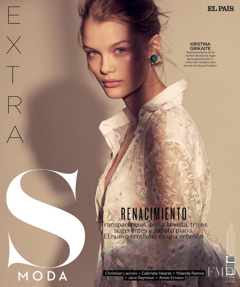 Kris Grikaite featured on the S Moda cover from March 2020