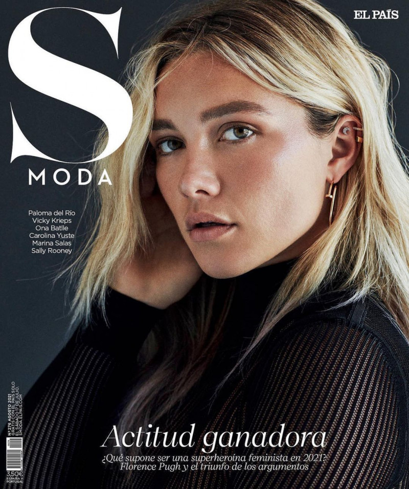 Florence Pugh featured on the S Moda cover from August 2021