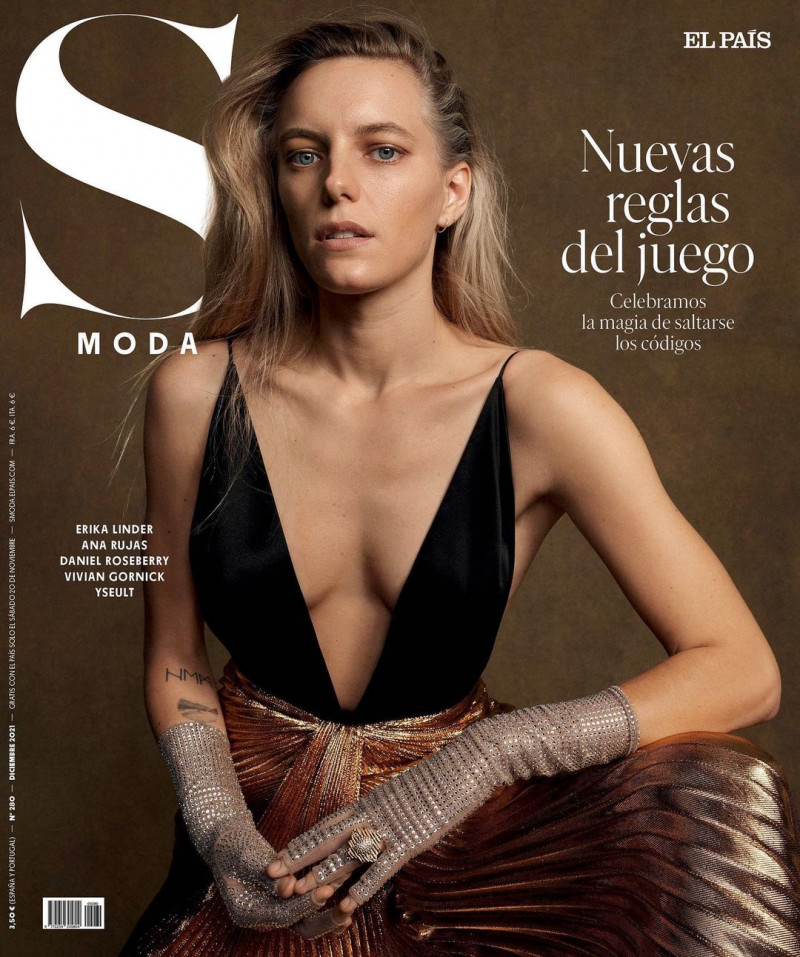 Erika Linder featured on the S Moda cover from December 2021