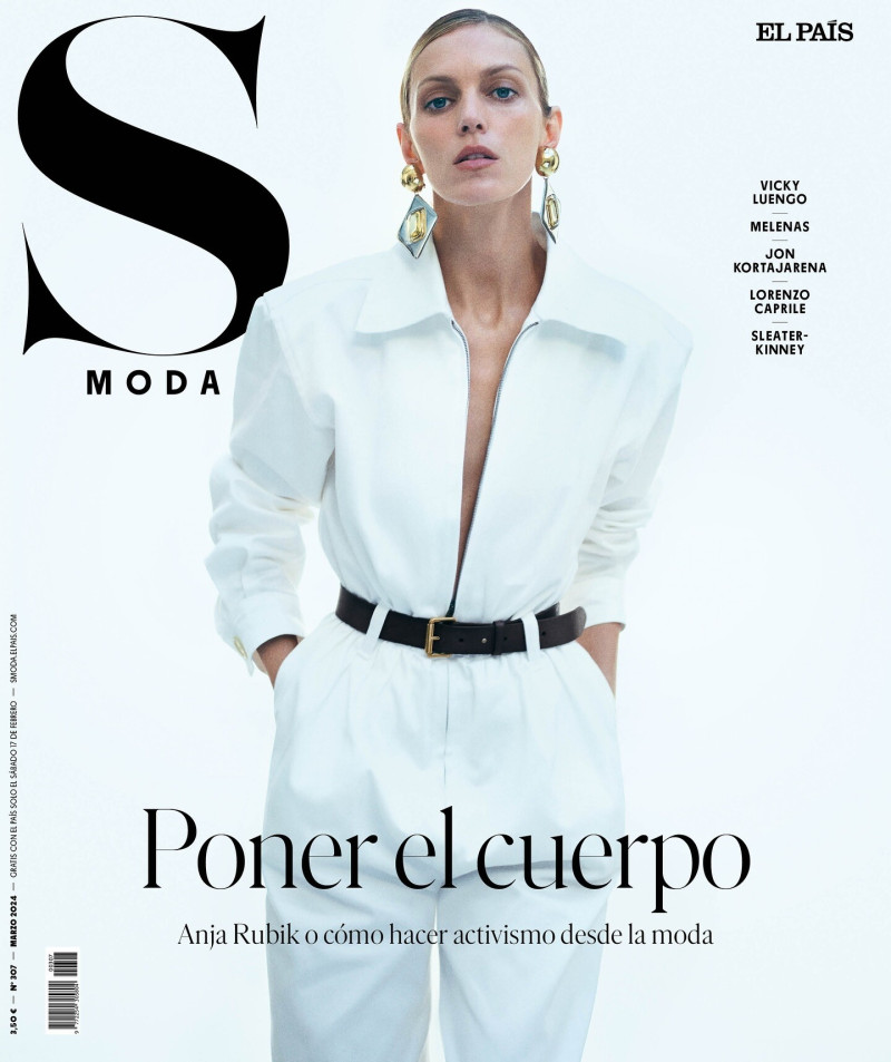 Anja Rubik featured on the S Moda cover from March 2024