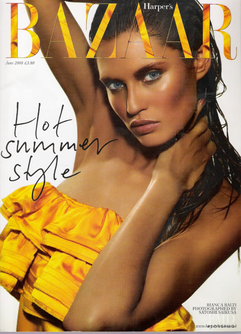 Bianca Balti featured on the Harper\'s Bazaar UK cover from June 2008