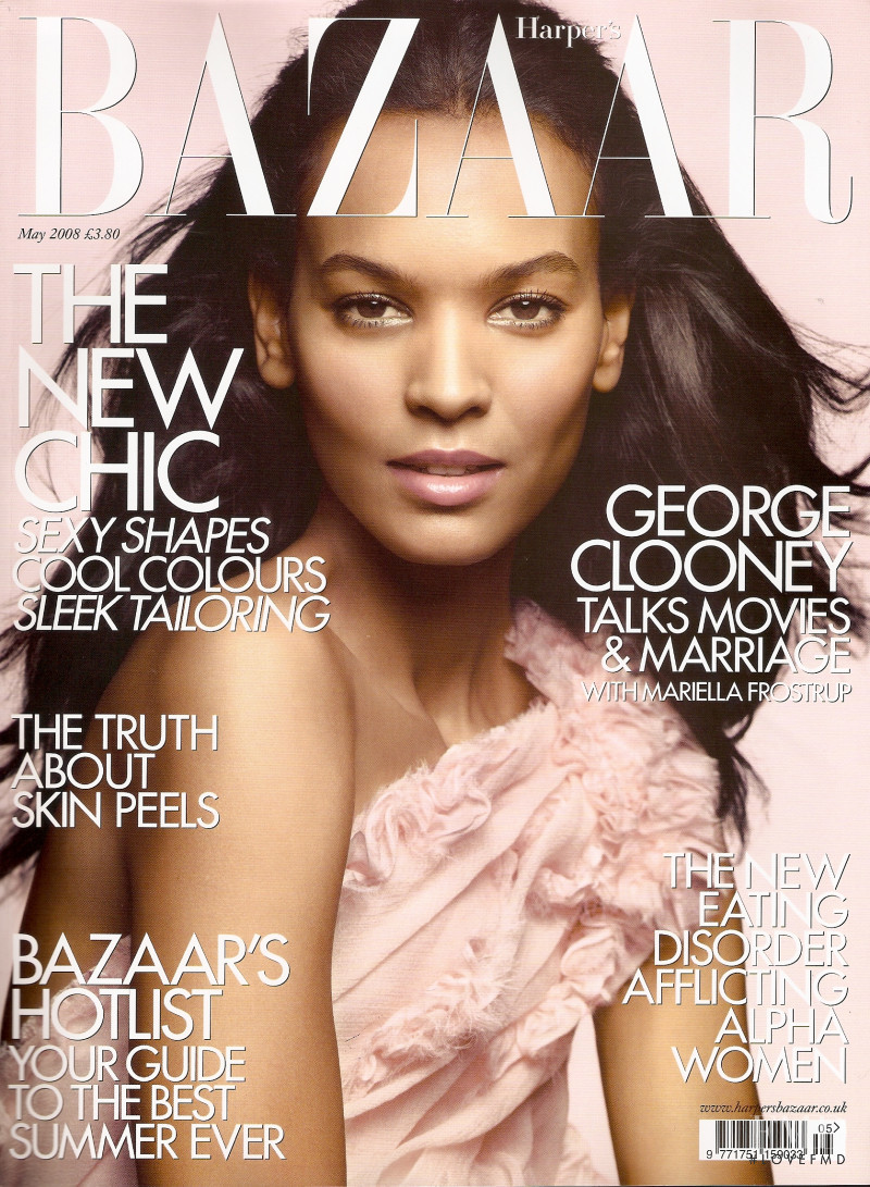Liya Kebede featured on the Harper\'s Bazaar UK cover from May 2008