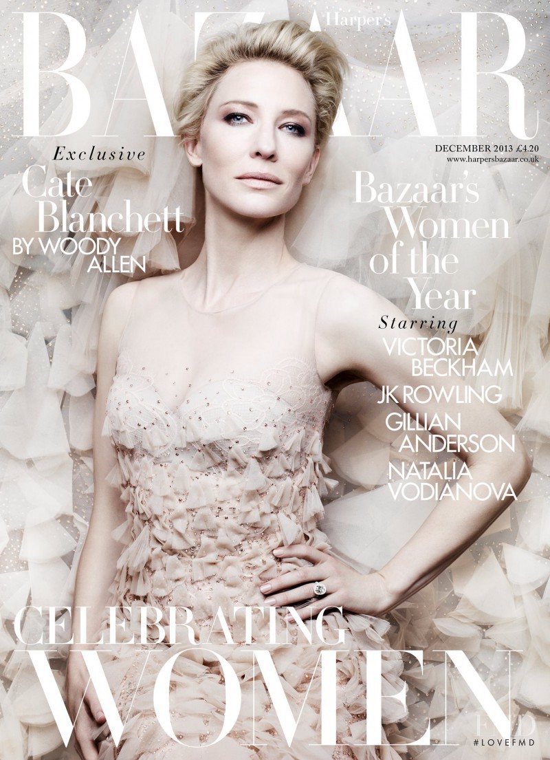 Cate Blanchett featured on the Harper\'s Bazaar UK cover from December 2013