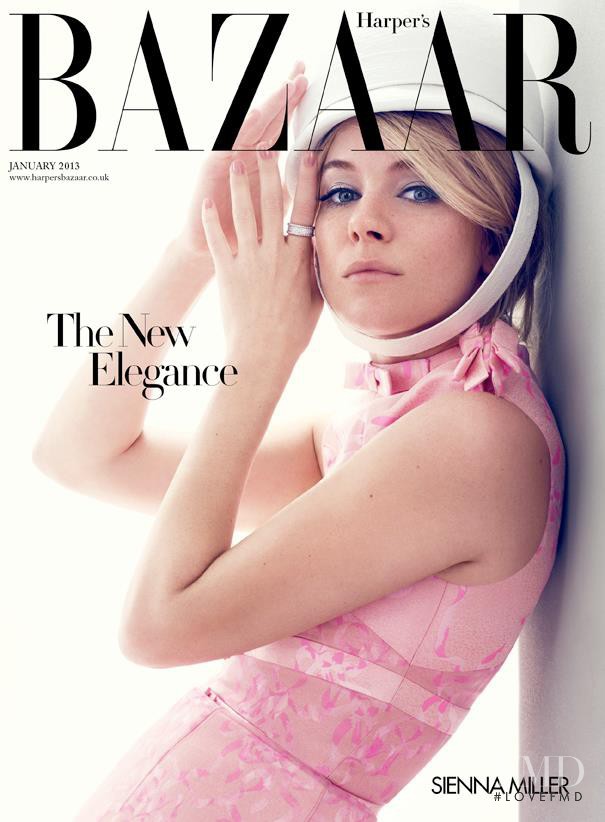 Sienna Miller featured on the Harper\'s Bazaar UK cover from January 2013