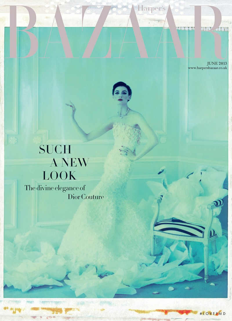 Erin O%Connor featured on the Harper\'s Bazaar UK cover from June 2013