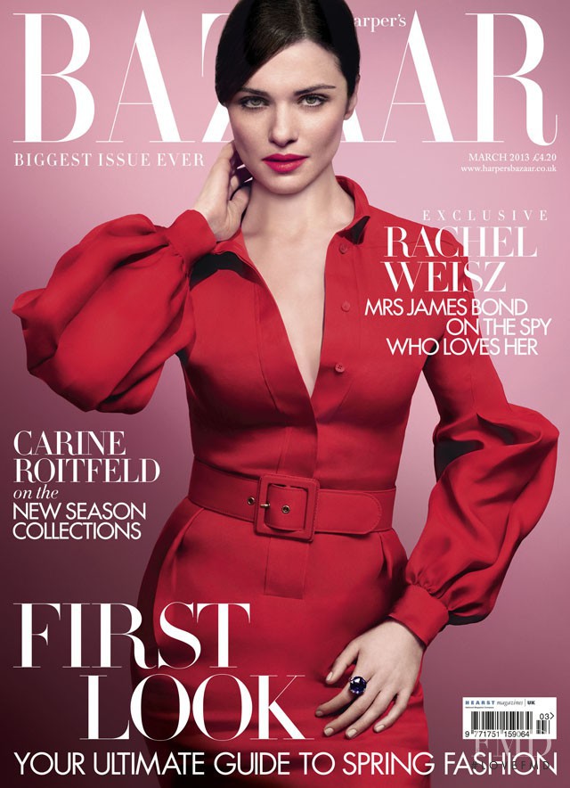 Rachel Weisz featured on the Harper\'s Bazaar UK cover from March 2013