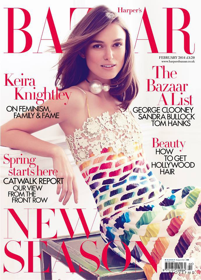 Keira Knightley featured on the Harper\'s Bazaar UK cover from February 2014
