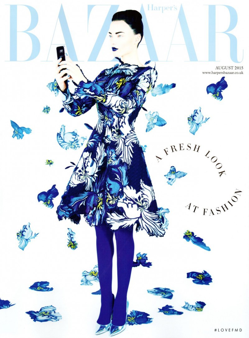 Natalia Chabanenko featured on the Harper\'s Bazaar UK cover from August 2015