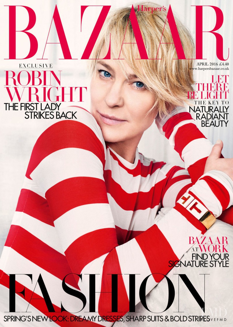 Robin Wright featured on the Harper\'s Bazaar UK cover from April 2016