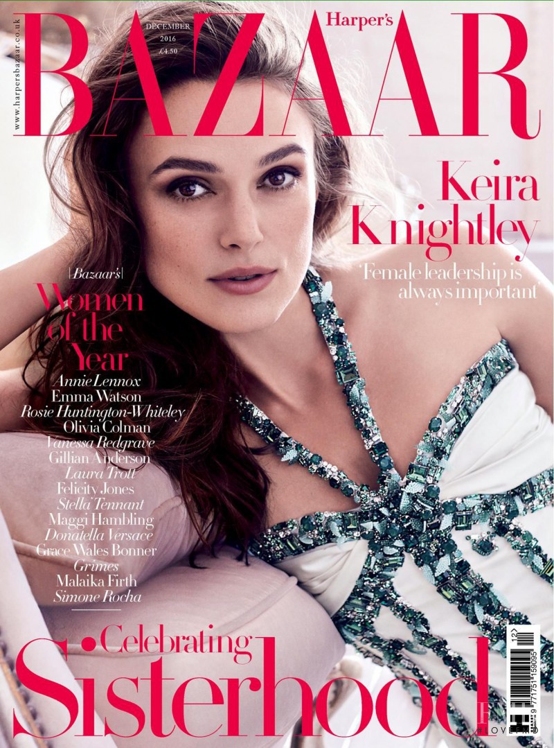 Keira Knightley featured on the Harper\'s Bazaar UK cover from December 2016