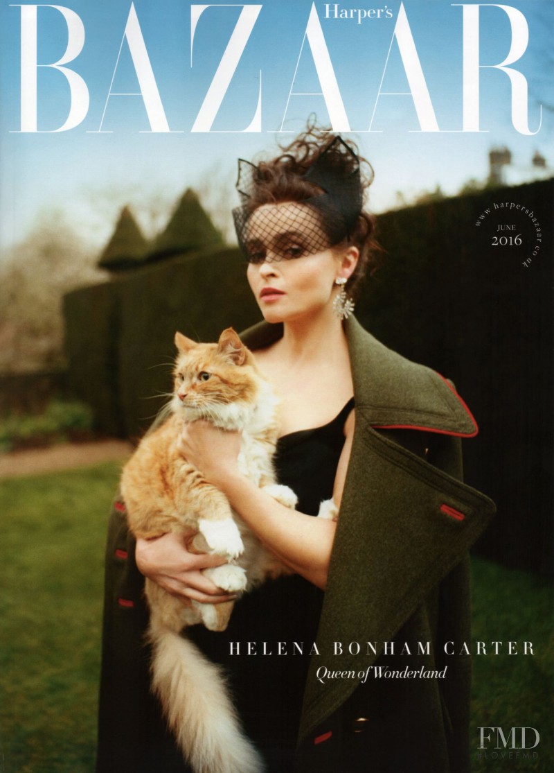 Helena Bonham Carter featured on the Harper\'s Bazaar UK cover from June 2016