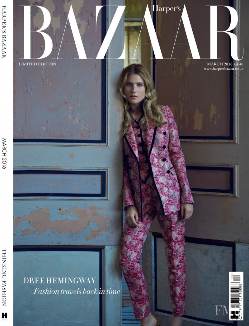 Dree Hemingway featured on the Harper\'s Bazaar UK cover from March 2016