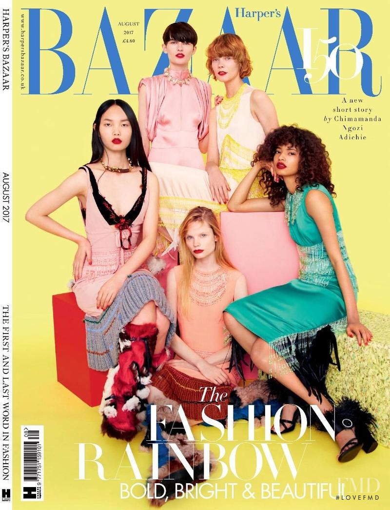 Lara Mullen, Irina Kravchenko, Malaika Firth featured on the Harper\'s Bazaar UK cover from August 2017