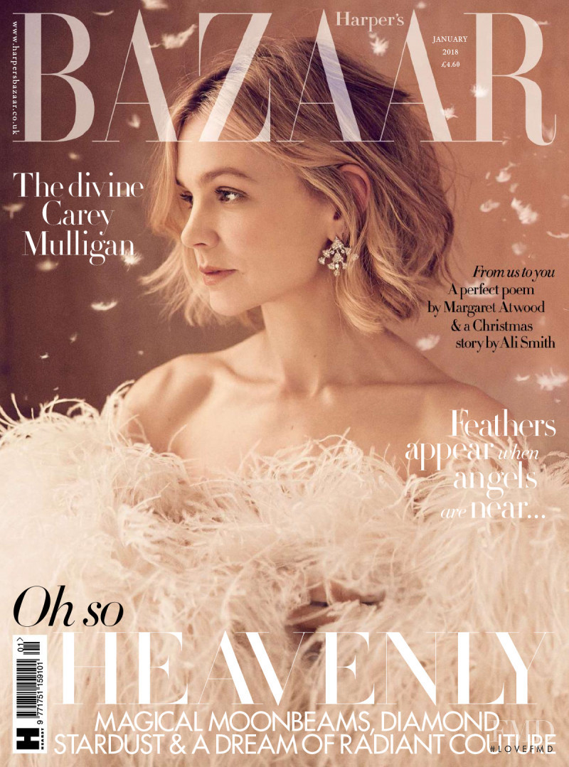 Carey Mulligan featured on the Harper\'s Bazaar UK cover from January 2018