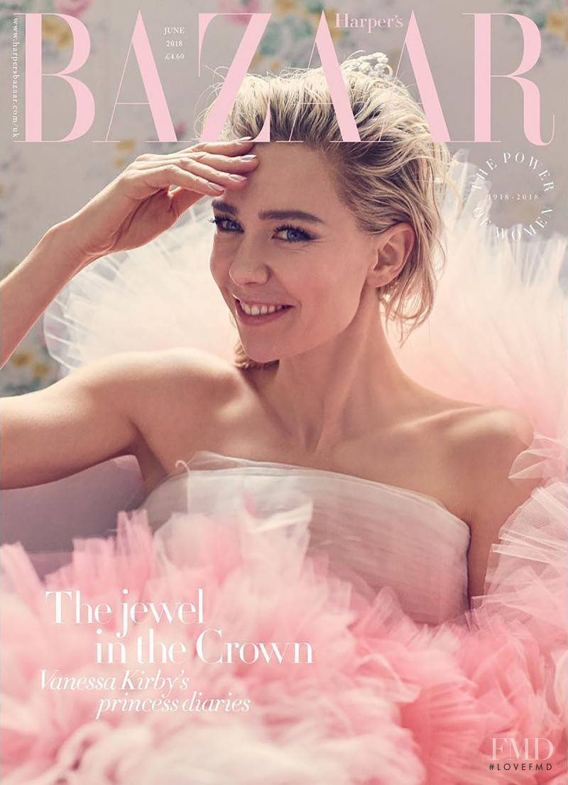 Vanessa Kirby featured on the Harper\'s Bazaar UK cover from June 2018
