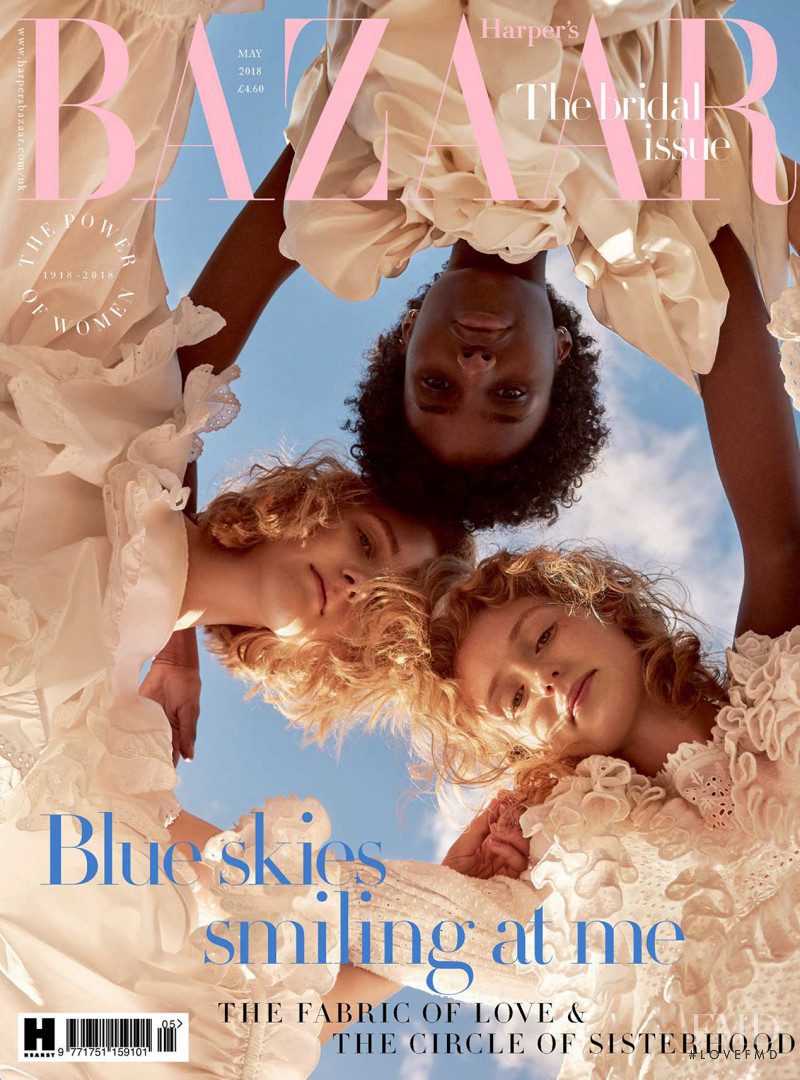 Charlotte Lindvig featured on the Harper\'s Bazaar UK cover from May 2018