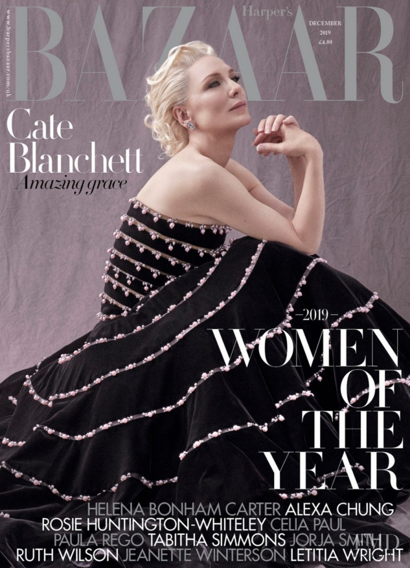 Cate Blanchett featured on the Harper\'s Bazaar UK cover from December 2019