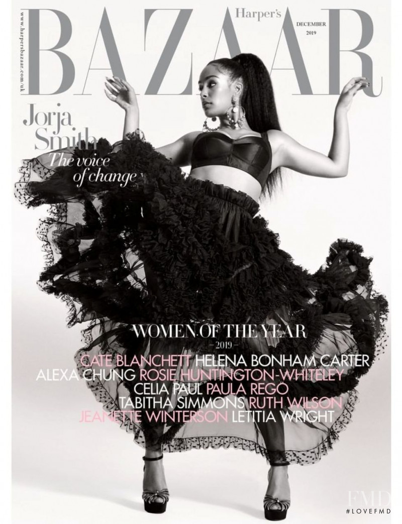 Jorja Smith featured on the Harper\'s Bazaar UK cover from December 2019