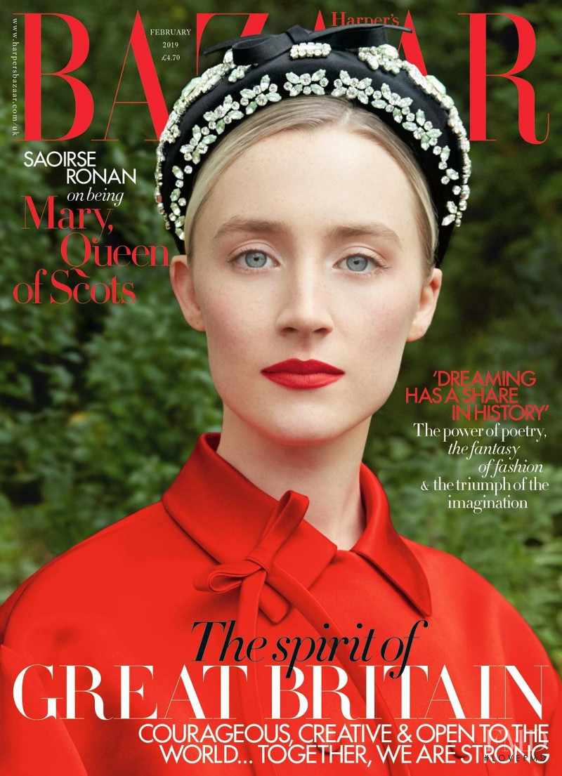 Saoirse Ronan featured on the Harper\'s Bazaar UK cover from February 2019