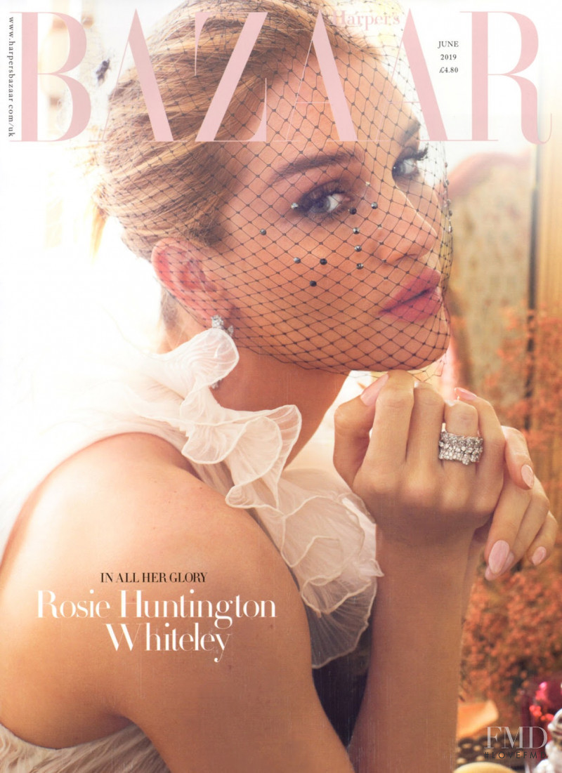 Rosie Huntington-Whiteley featured on the Harper\'s Bazaar UK cover from June 2019