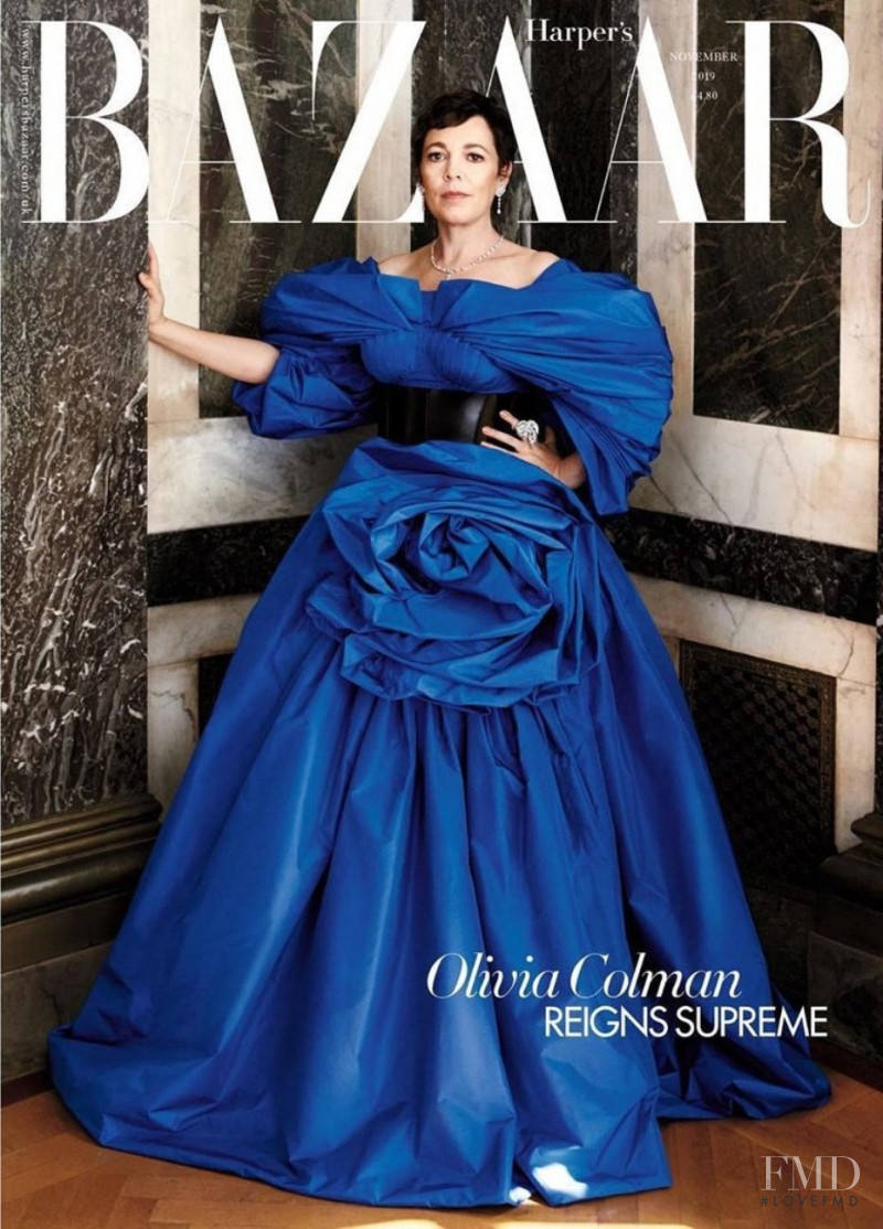 Olivia Colman featured on the Harper\'s Bazaar UK cover from November 2019