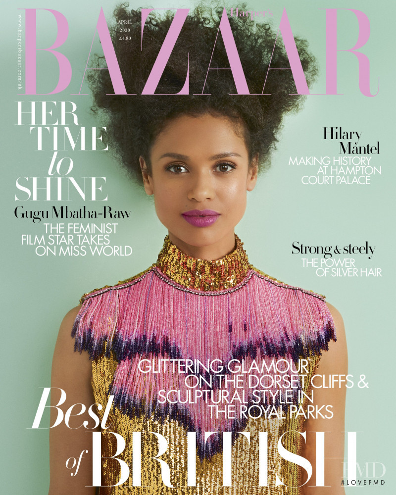 Gugu Mbatha Raw  featured on the Harper\'s Bazaar UK cover from April 2020