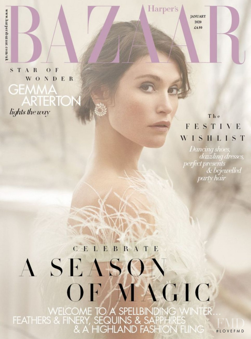 Gemma Arterton featured on the Harper\'s Bazaar UK cover from January 2020
