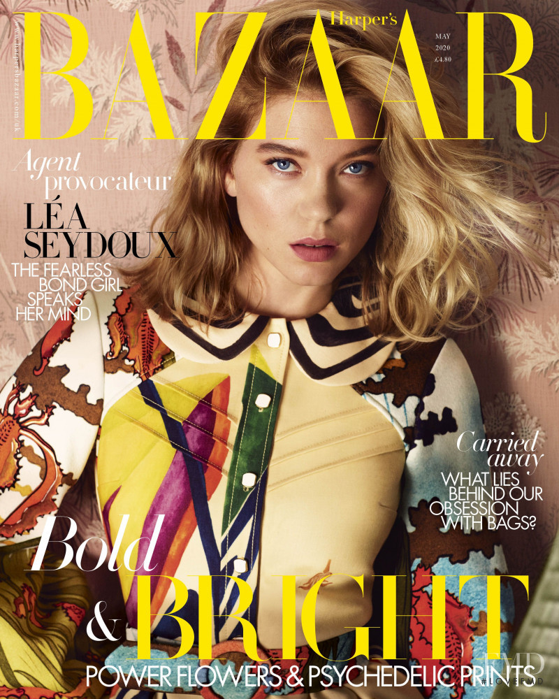 Lea Seydoux featured on the Harper\'s Bazaar UK cover from May 2020