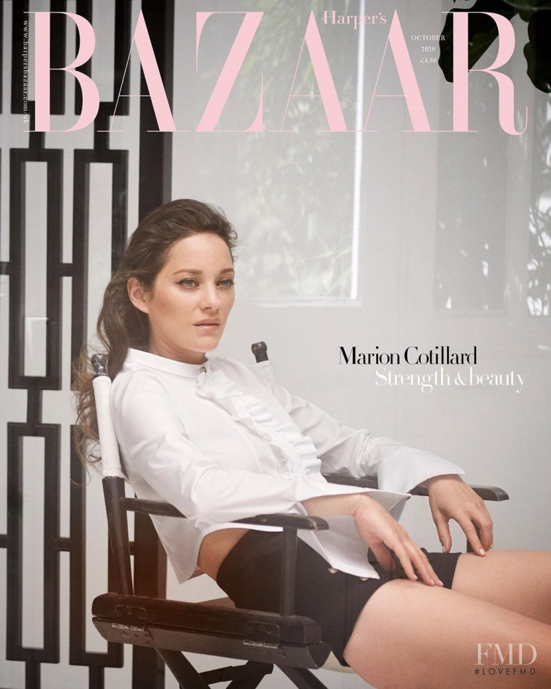 Marion Cotillard featured on the Harper\'s Bazaar UK cover from October 2020